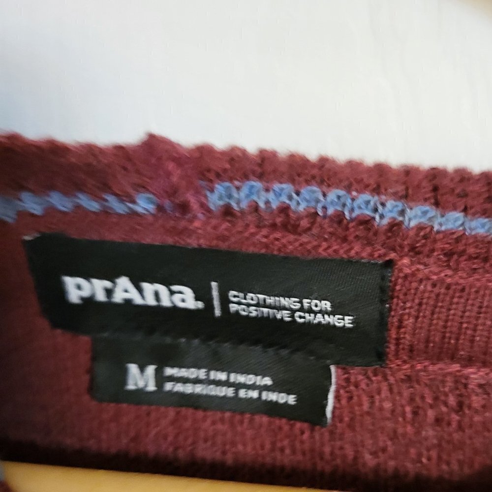 Prana Women's Milani Striped Tunic Hoodie Maroon Stripe Size Medium NWT - Picture 4 of 10